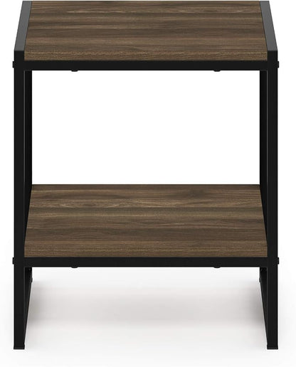FURINNO Camnus Modern Living 2-Tier End Table, Columbia Walnut, 15.9 in x 15.75 - Image 7