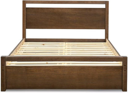 Grain Wood Furniture Loft Queen Size Solid Wood Bed, Brushed Mocha by GrainWoodFurniture