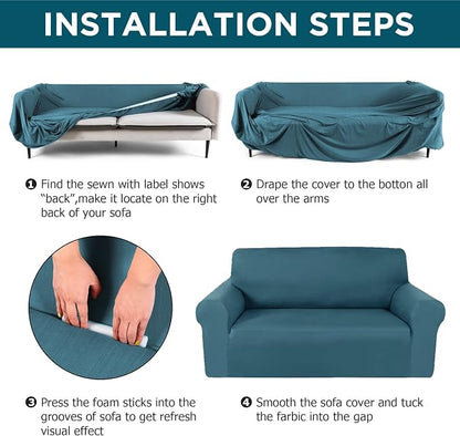 Peryiter 3 Pcs Couch and Loveseat Covers Set Sofa Cover - Image 5
