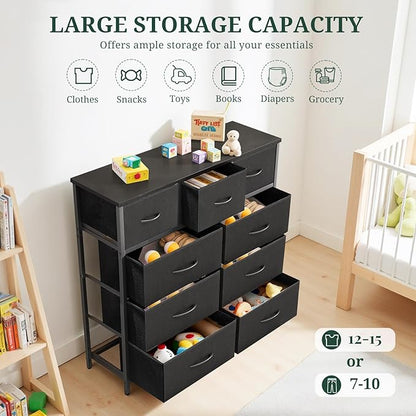 9-Drawer Dresser for Bedroom, Anti-Tip Tall Storage Organizer Chest of Drawers - Image 5