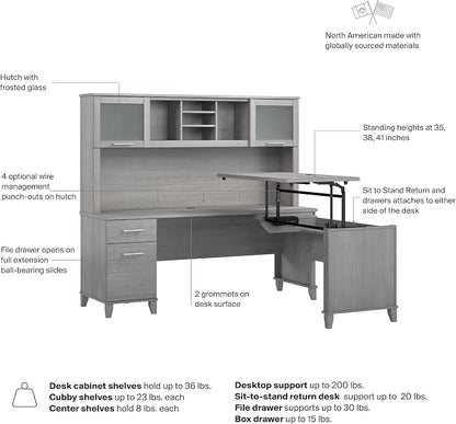 Bush Home 72-Inch L-Shaped Sit to Stand Desk - Image 8