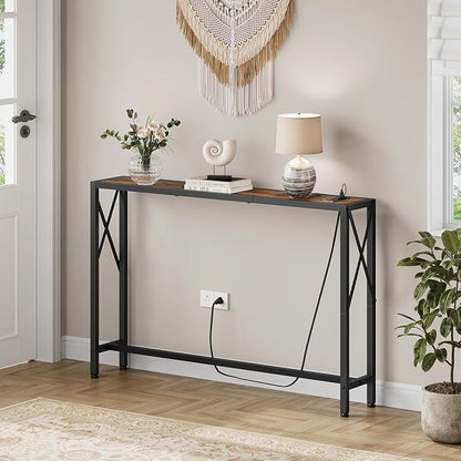 Gewudraw 41.8" Console Table, Narrow Behind The Couch Table - Image 2