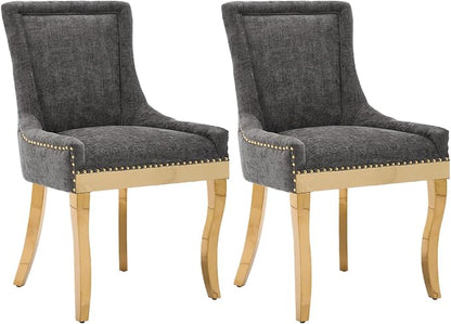 Upholstered Dining Chairs Set of 2, Modern Fabric Side Chairs by MZDOO