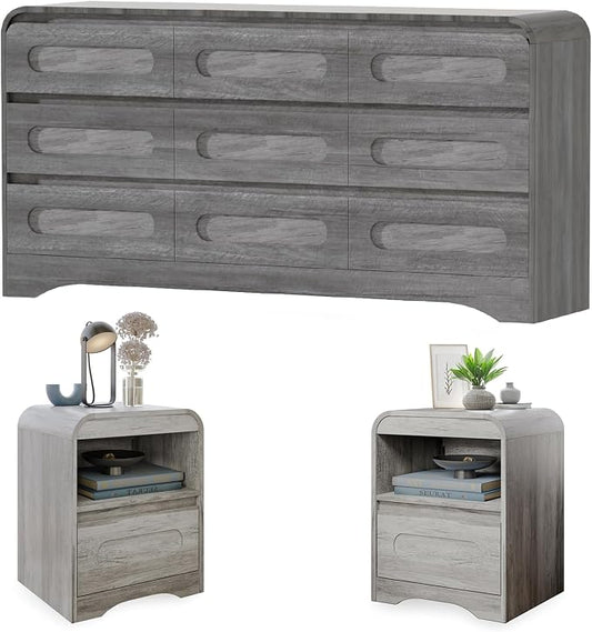 9 Drawer Dresser and Nightstand Sets by SOLACEFURNITURE
