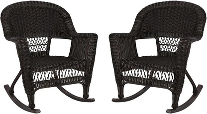 Jeco Set of 2 Wicker Rocker Chairs by Jeco