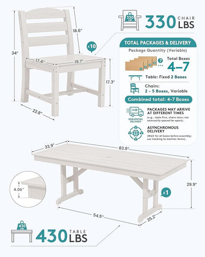 SERWALL 9 Piece Outdoor Dining Set - Image 2
