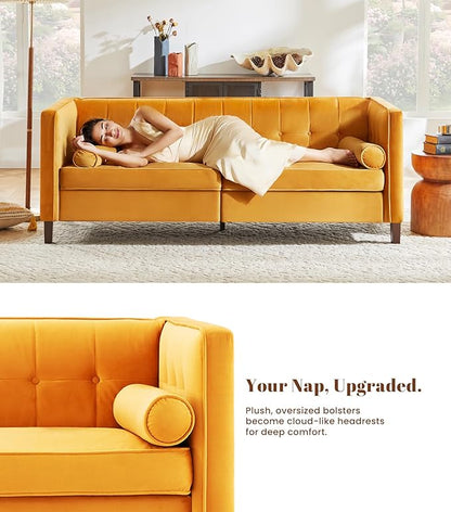 Dreamsir 78'' W Velvet Sofa, Mid-Century Love Seats Sofa Furniture - Image 3