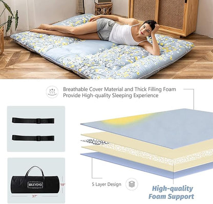MAXYOYO Little Floal Japanese Futon Floor Mattress, Bed Mattress Topper - Image 4