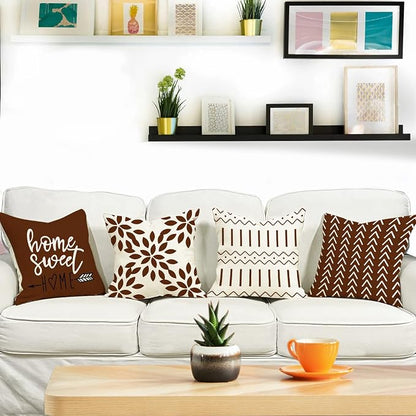 YCOLL Pillow Covers 16x16 Set of 4, Modern Sofa Throw Pillow Cover, Decorative - Image 2