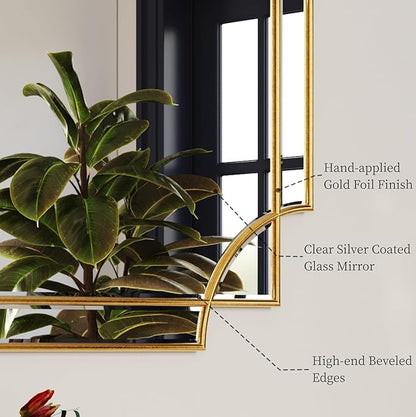 Kelly Miller 70"x30" Large Gold Beveled Full Length Mirror, Traditional - Image 8