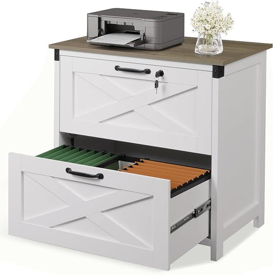 DEVAISE 2 Drawer File Cabinet, Lateral Wood Filing Storage Cabinet by DEVAISE
