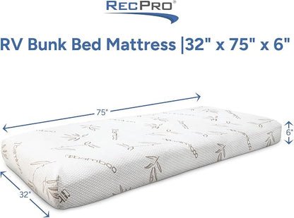 RecPro RV Bunk Bed Mattress Memory Foam Mattress 6" Gel Infused w/Bamboo - Image 2