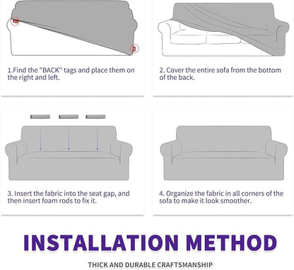 ZNSAYOTX Stretch Oversized Couch Cover Universal Sofa Covers - Image 9
