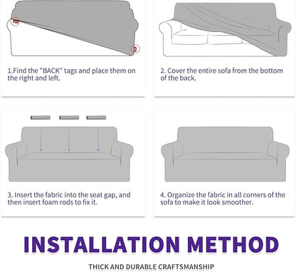 ZNSAYOTX Stretch Oversized Couch Cover Universal Sofa Covers - Image 8