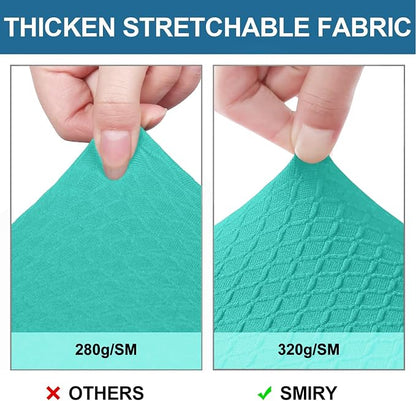 Smiry Waterproof Seat Covers for Dining Room Chairs Set of 4, Stretch Jacquard - Image 4