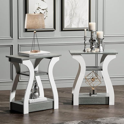 FROMJBEST End Tables Living Room Set of 2, Nightstand - Image 8