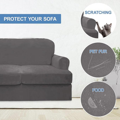 CUCRAF Cushion Sofa Cover 4 Piece Slipcovers, Soft Thick Velvet Couch Cover - Image 4