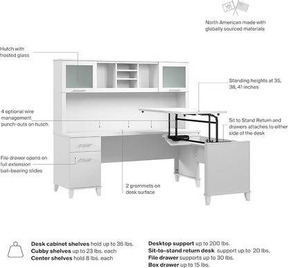 Bush Home 72-Inch L-Shaped Sit to Stand Desk - Image 8