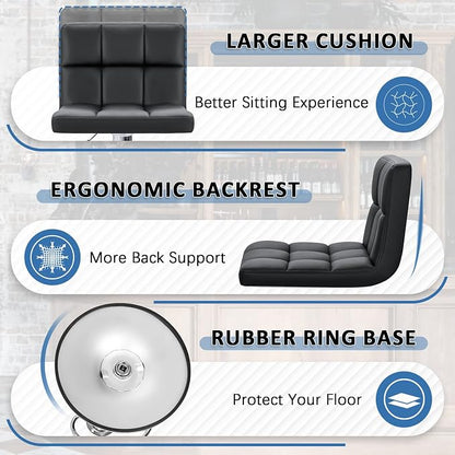 Homall Bar Stools Modern PU Leather Adjustable Swivel Barstools, Armless - Image 5