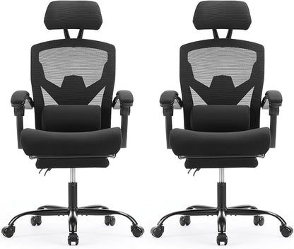 Sweetcrispy Office Computer Desk Chair Set of 2, Ergonomic High-Back Mesh by Sweetcrispy