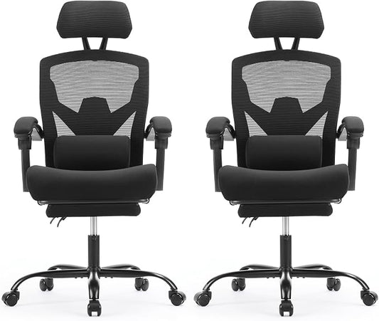 Sweetcrispy Office Computer Desk Chair Set of 2, Ergonomic High-Back Mesh by Sweetcrispy