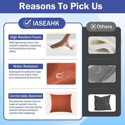 IASEAHK Outdoor Seat Cushion Set, Waterproof & Fade Resistant Patio Chair - Image 6