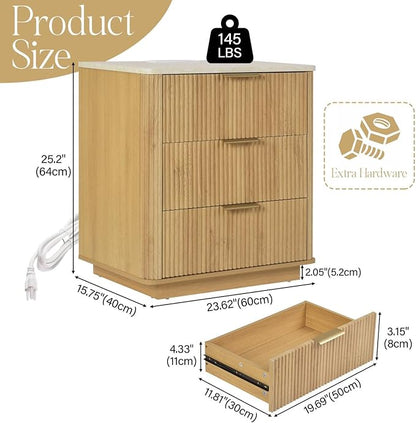 Fluted Nightstand Set of 2 - Image 3