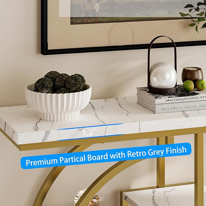 GiftGo Narrow Console Table for Entryway Industrial 4-Tier Sofa Table Behind - Image 4