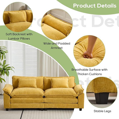 Oprisen 86" Modular Sectional Sofa, Comfy Cloud Couch Sectional Sofa, Chenille - Image 6