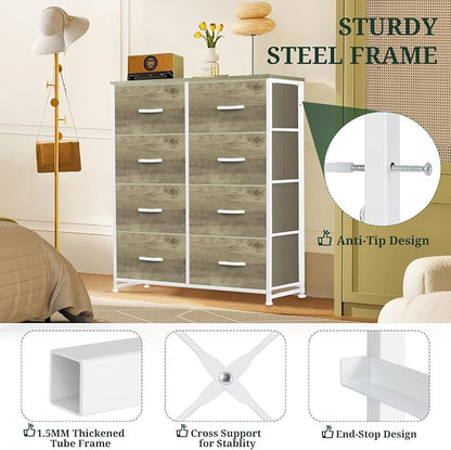 8-Drawer Dresser for Bedroom, Anti-Tip Tall Storage Organizer Chest of Drawers - Image 4