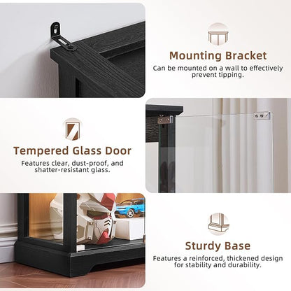 LELELINKY Farmhouse Display Cabinet Set of 2 - Image 6