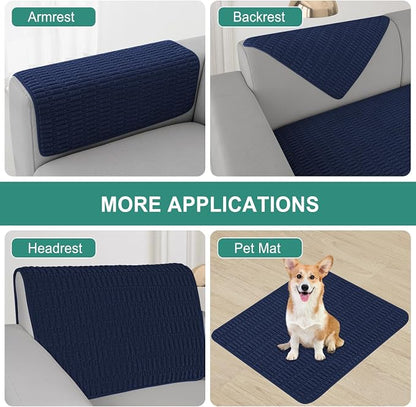 Foxdecor Couch Arm Covers Sofa Armrest Covers, Arm Chair Covers Set of 2 - Image 4