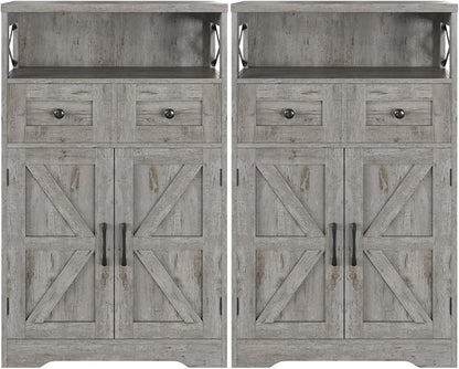 Befrases Set of 2 Farmhouse Storage Cabinet by Befrases
