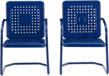 Crosley Furniture Bates 2-Piece Outdoor Chair Set, Retro Metal Patio Chairs - Image 4