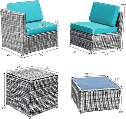 Tangkula 8 Pieces Wicker Patio Furniture Set - Image 5