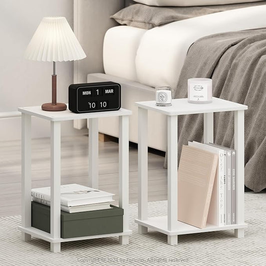 Furinno Simplistic Night Stand Set of 2, 2-Tier Small Nightstand by Furinno-FitsYourSpaceFitsYourBudget
