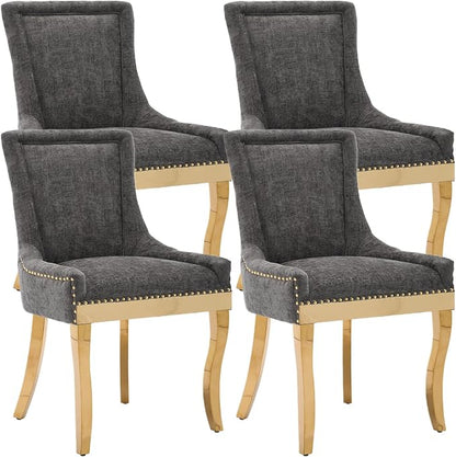 Upholstered Dining Chairs Set of 4, Modern Fabric Side Chairs by MZDOO