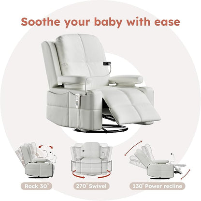 MAMAZING Lullapod Power Nursery Recliner Rocking Chair, Triple Motor Power - Image 6