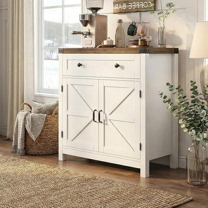 HOSTACK Coffee Bar Cabinet, Kitchen Storage Cabinet, Modern Farmhouse Buffet - Image 6