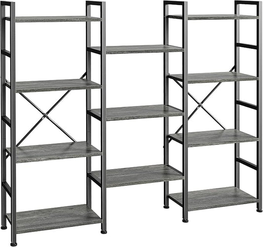 SUPERJARE Triple Bookshelf, Bookcase by SUPERJARE