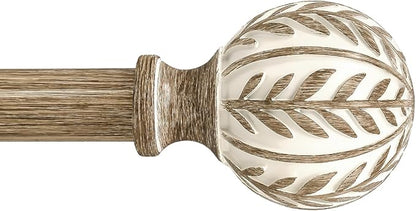 QDWIS Boho Wood Curtain Rods for Windows 28 to 48 inch, Rustic Decorative by Unknown