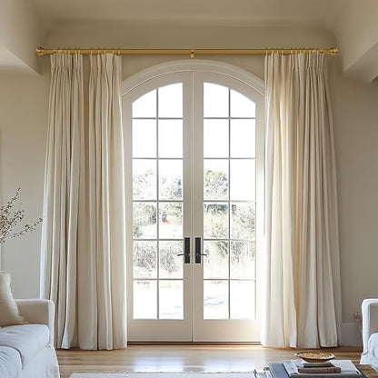 Modern Gold Curtain Rods for Windows 66 to 120 Inch Long Heavy Duty Brass - Image 2