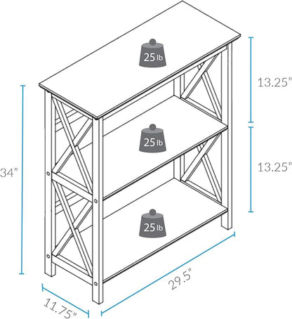 Casual Home Montego 3-Shelf Bookcase - Image 3