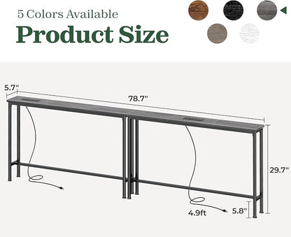 SUPERJARE 78.8 Inch Narrow Console Table - Image 3