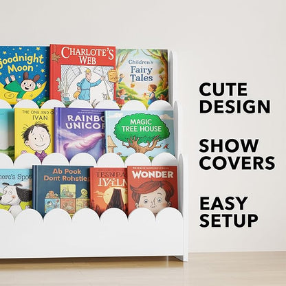 SpaceAid 3-Tier Scalloped Bookshelf, Montessori Bookcase - Image 7