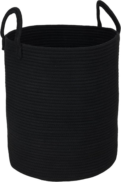 XUANGUO Black Cotton Rope Laundry Basket Hamper by XUANGUO
