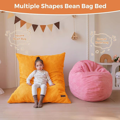 MAXYOYO 3 in 1 Kids Bean Bag Chair Couch, Convertible Chair Folds from Bean Bag - Image 8