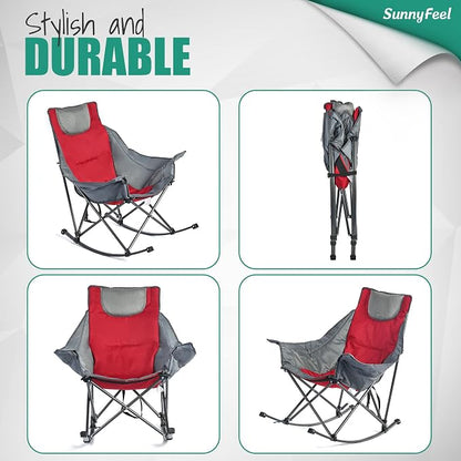 SUNNYFEEL Oversized Rocking Camping Chair 2 Pack, Fully Padded Patio Chair - Image 7
