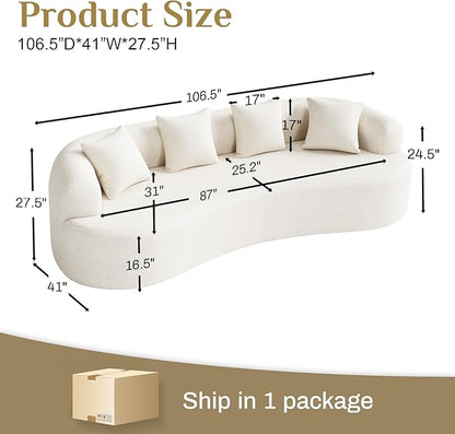 Oversized Sectional Sofa for Living Room, Modern Luxury Plush Chenille 4-Seater - Image 2