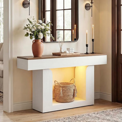 Homieasy Console Table, Farmhouse Wooden Sofa Table Behind Couch, Narrow - Image 3